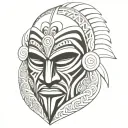 maori warrior mask tattoo design idea