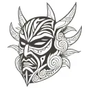 maori warrior mask tattoo design idea