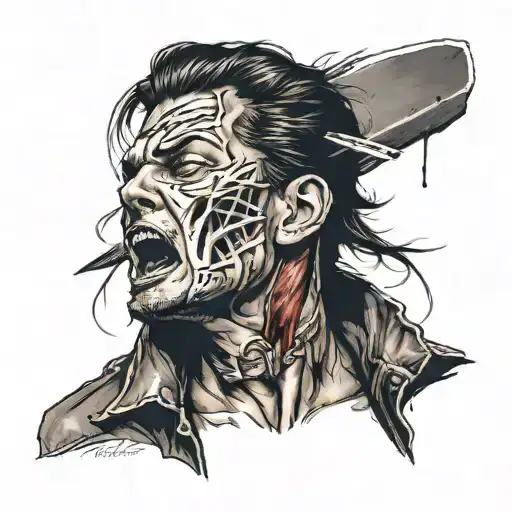 a slashed throat tattoo tattoo design idea