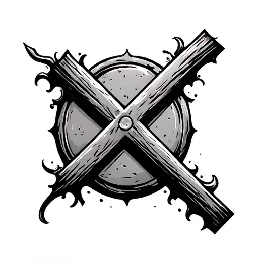 Weathered cross with space for text tattoo design idea