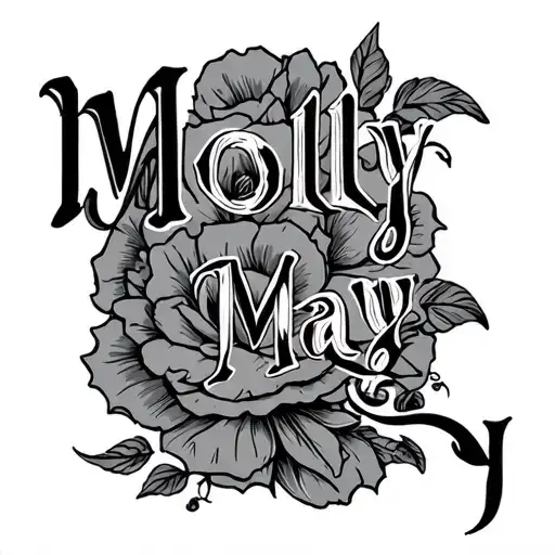 "Molly May " name written tattoo design idea