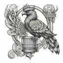 phoenix inside a cage stoic tattoo design idea