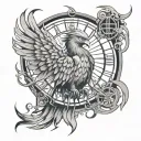 phoenix inside a cage stoic tattoo design idea