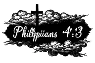Philippians 4:13 written in cursive with clouds surrounding the text and cross in the background tattoo design idea