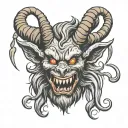 A vector art design of color Krampus in a fun style. tattoo design idea