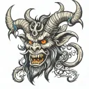 A vector art design of color Krampus in a fun style. tattoo design idea