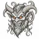 A vector art design of color Krampus in a fun style. tattoo design idea