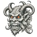 A vector art design of color Krampus in a fun style. tattoo design idea