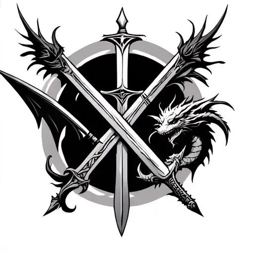 i need arrow and sword and dragon .I woulf like a band knid off design tattoo design idea