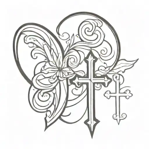 A godly behind the ear tattoo with a cross & a little something else to include my femininity that the Bible talks of.  tattoo design idea