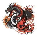 Dragon yin yang tattoo design idea