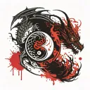 Dragon yin yang tattoo design idea