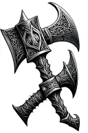 Viking axe tattoo design idea