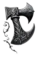 Viking axe tattoo design idea