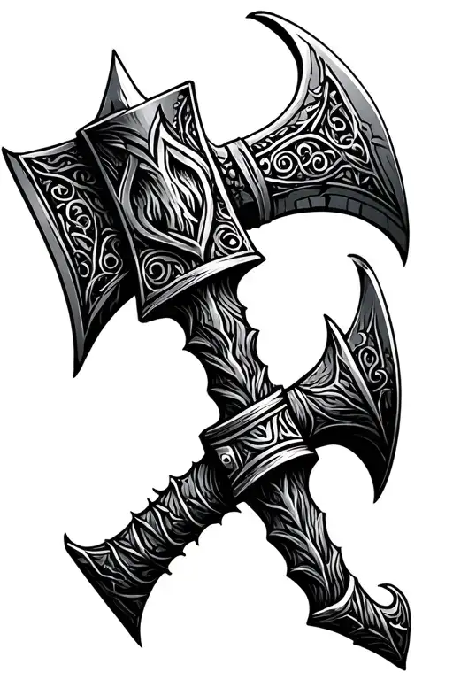 Viking axe tattoo design idea