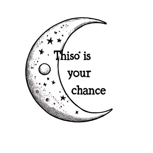 "This is your chance" Moon tattoo design idea