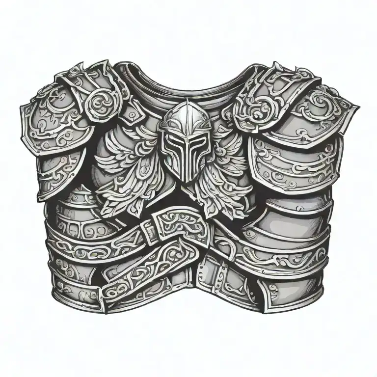 spartan chest armor  tattoo design idea