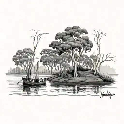 Rib tattoo of the Murray river tattoo design idea