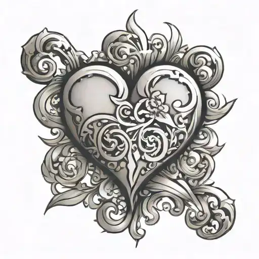 heart and equal sign tattoo design idea