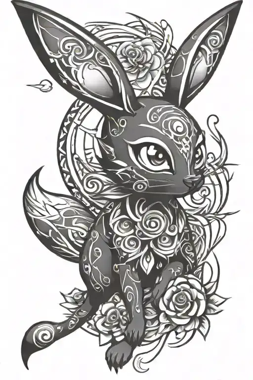 shiny umbreon for sleeve tattoo design inspired tattoo design idea