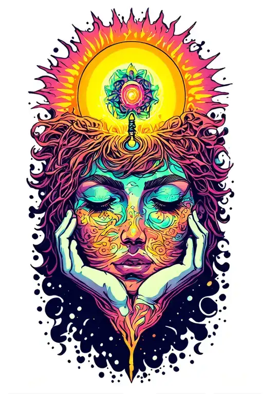 spiritual journey towards awakening of consciousness  tattoo design idea
