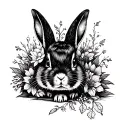 rabbit tattoo design idea