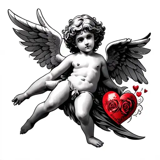 cupid valentine tattoo design idea
