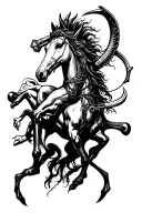 Sagittarius with cross tattoo design idea