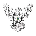 full body eagle from the mexican flag, traditional american style tattoo design idea