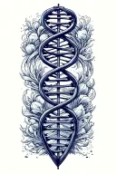 double helix dna strand tattoo design idea