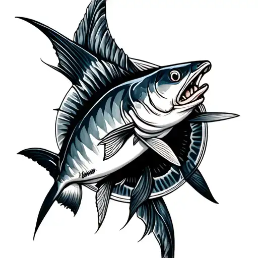 wahoo and tuna fish tattoo design idea