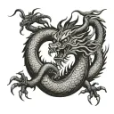  Chinese dragon for female upper arm to chest tattoo  tattoo design idea