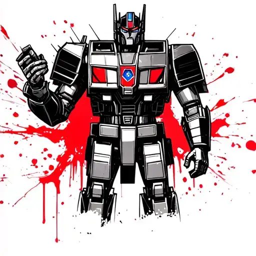 Optimus prime, Braveheart, gladiator standing triumphantly tattoo design idea