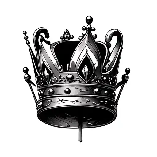 crown, key and candy cane tattoo design idea