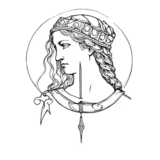joan of arc style engraving tattoo style tattoo design idea