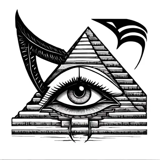 eye of horus in front of pyramid tattoo design idea