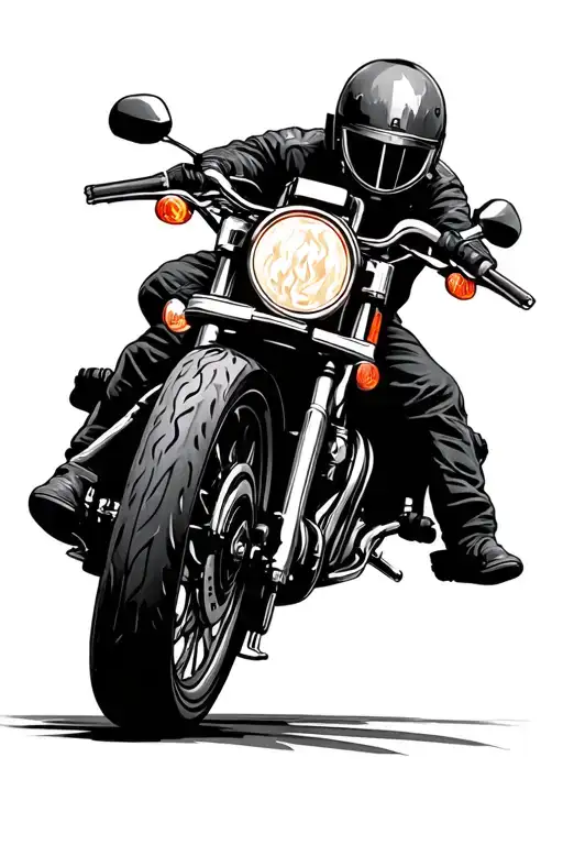 Motorcycle car screw fire brigade tattoo design idea