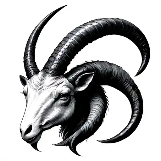 Capricorn sea goat horns forming tattoo design idea