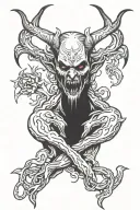 satan depression tattoo design idea