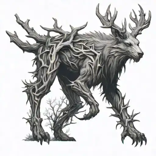 Witcher 3 Leshen in forest tattoo design idea