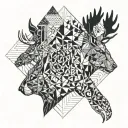 squirrel and moose tattoo design idea