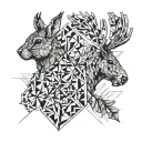 squirrel and moose tattoo design idea