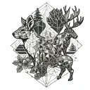 squirrel and moose tattoo design idea