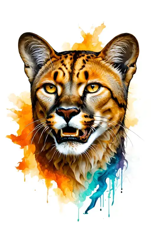 cougar with Lydia & Lea Charlotte Romane tattoo design idea