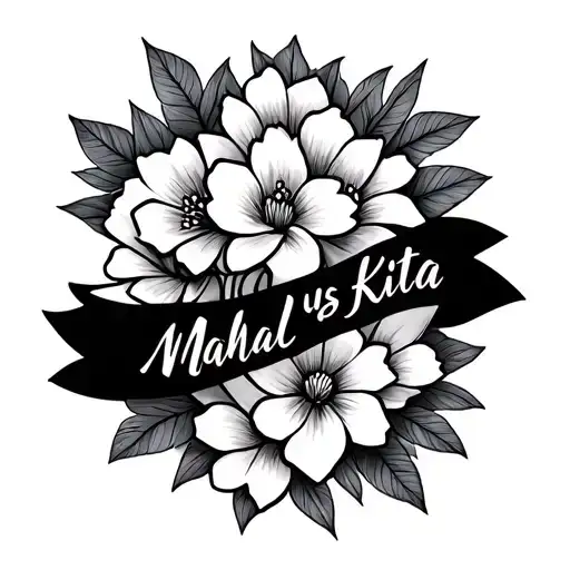 says mahal kita with flowers wrapped tattoo design idea