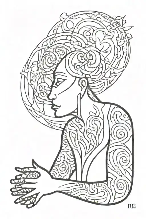 lost soul reaching enlightenment  tattoo design idea
