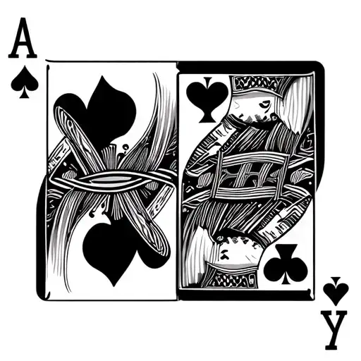 playing card 2 & 7 of hearts playing card, king tattoo design idea