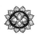 middle chest tattoo infinity chakra tattoo design idea