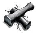 three nails hammer tattoo design idea