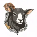 cute lamb face tattoo design idea